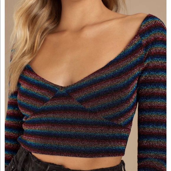 Rainbow shimmery crop top - Picture 2 of 3